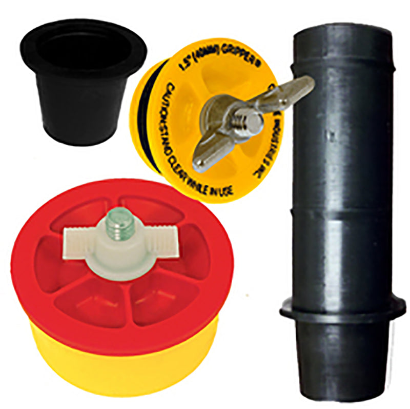 a Collection of drain plugs for Ritchie automatic waterers