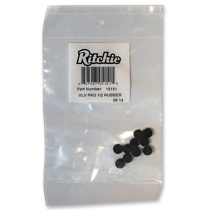 Ritchie 1/2" valve rubber package of 10